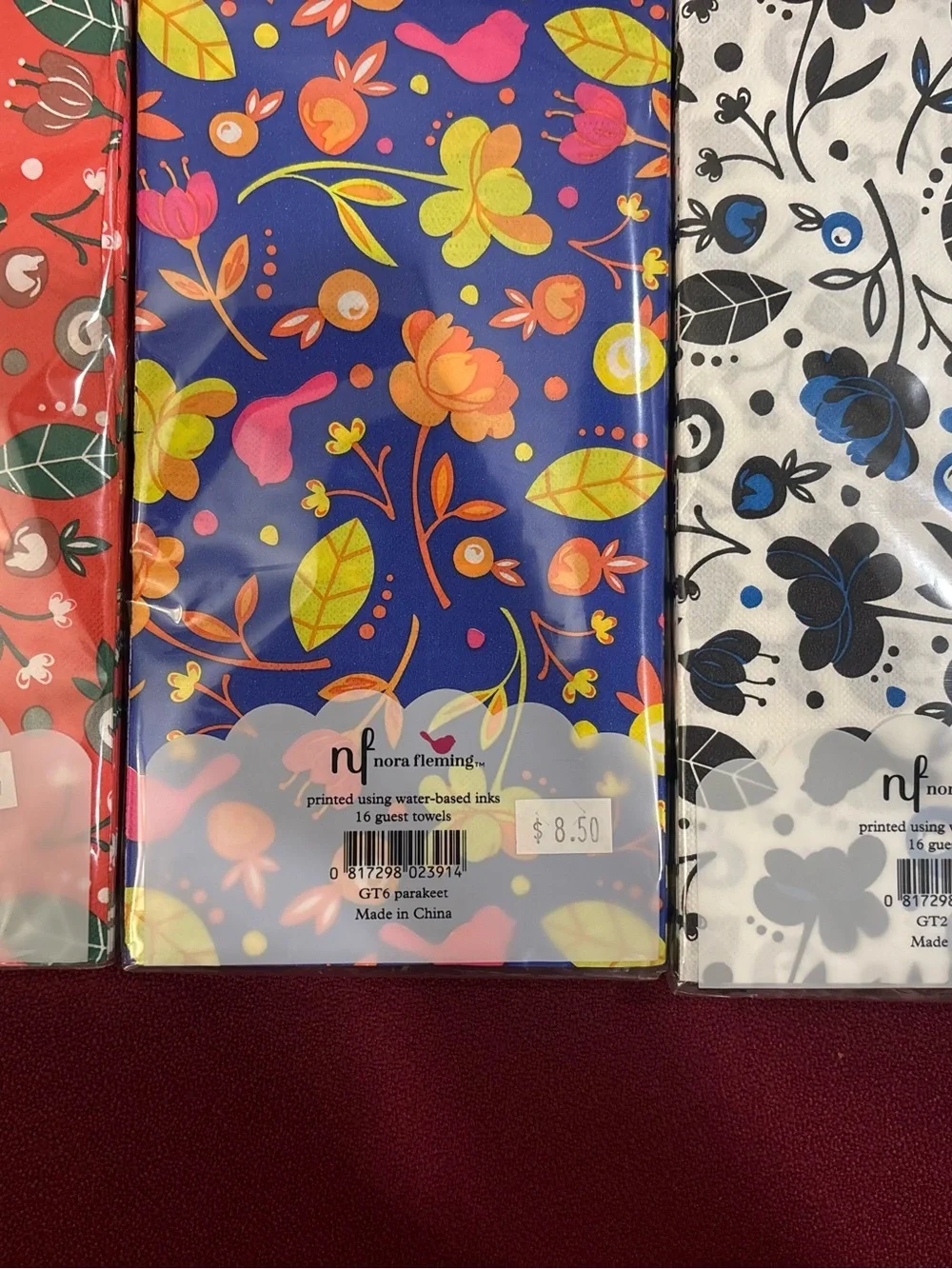 NEW Nora Fleming Guest Towels SET of 3 Pkgs.  RETIRED — RARE!